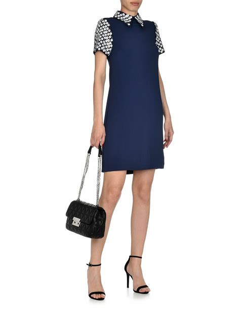 michael michael kors floral sequined collared shift dress|michael kors black zipper dress.